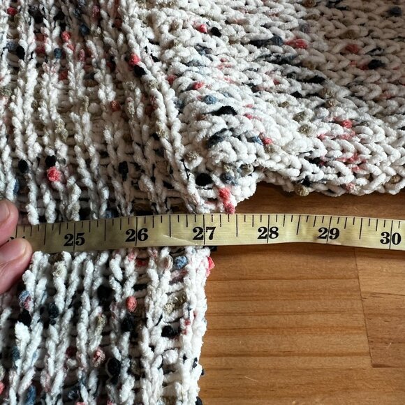 Cable & Gauge Womens Plus Size 3X Ribbed Knit Marled Confetti Sweater Off White - Picture 9 of 11